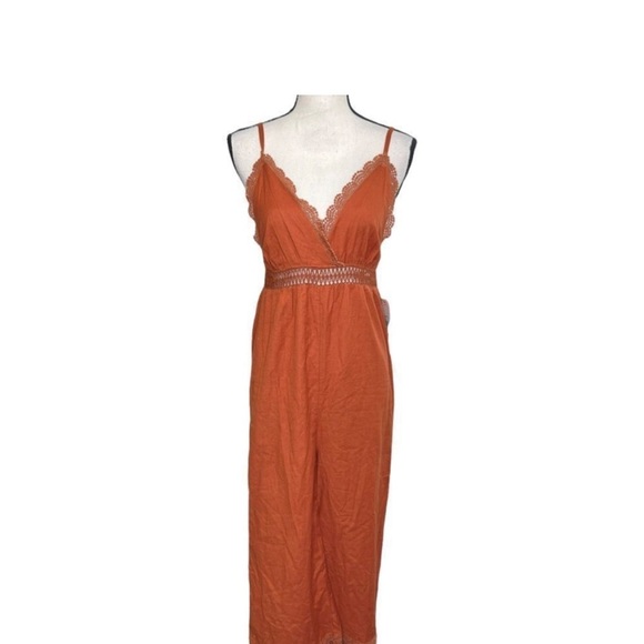 BILLABONG Burnt Orange Jumpsuit. Size M NWT - Picture 8 of 13